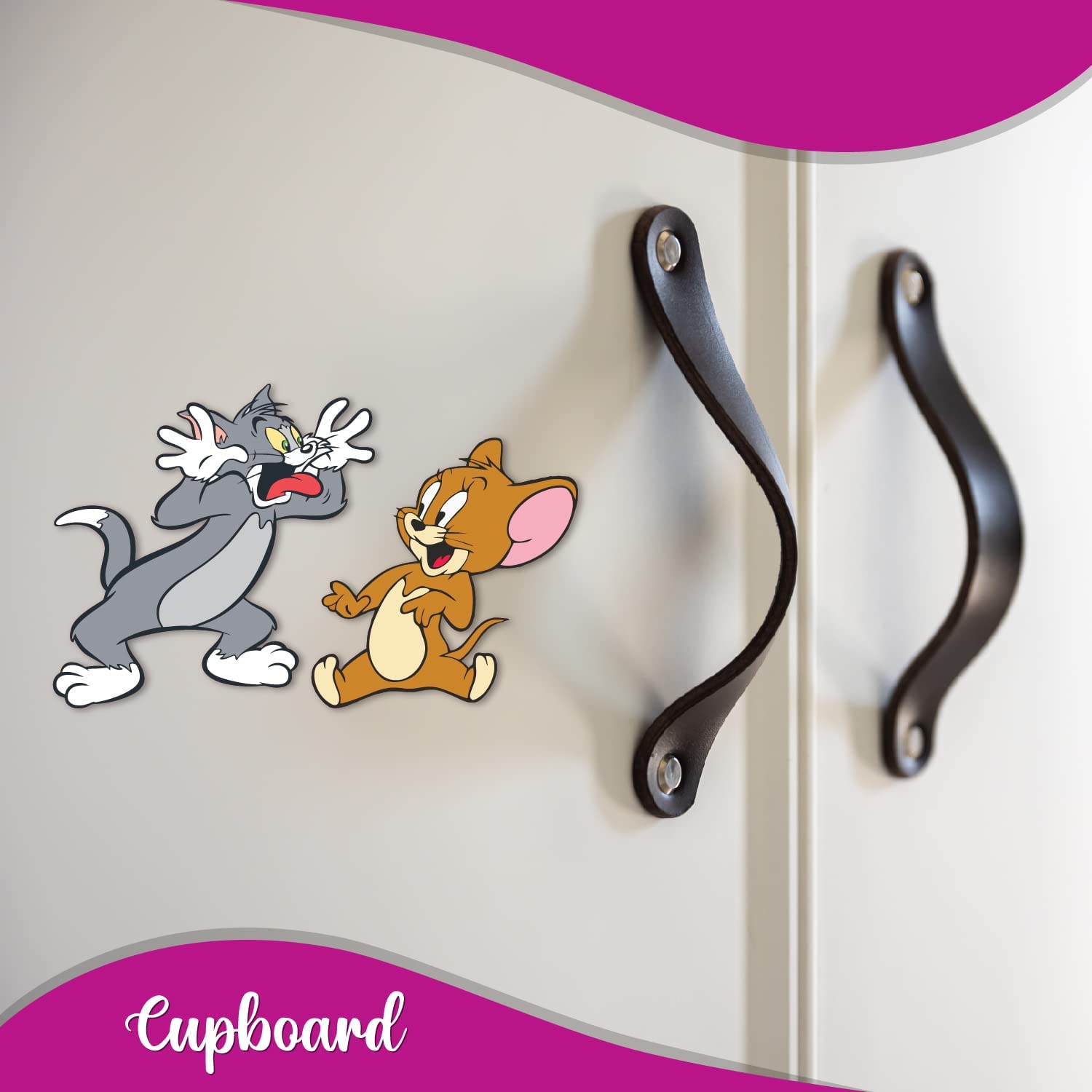Tom and Jerry Wooden Fridge Magnet Pack of 2 | Comic Character Magnet | 3 Inch Pine MDF Cartoon Gift for Kids | Fridge Decor & DIY Craft